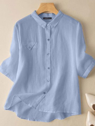 Light Blue Long Top-Tunic For Women